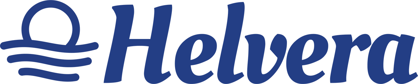 Blaues Schriftlogo der Marke Helvera – natürliche Tallow-Seife aus der Schweiz
